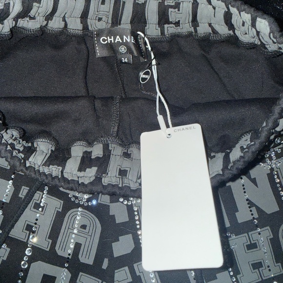 Chanel Black and Silver Embellished Women's Athletic Shorts - Picture 4 of 6